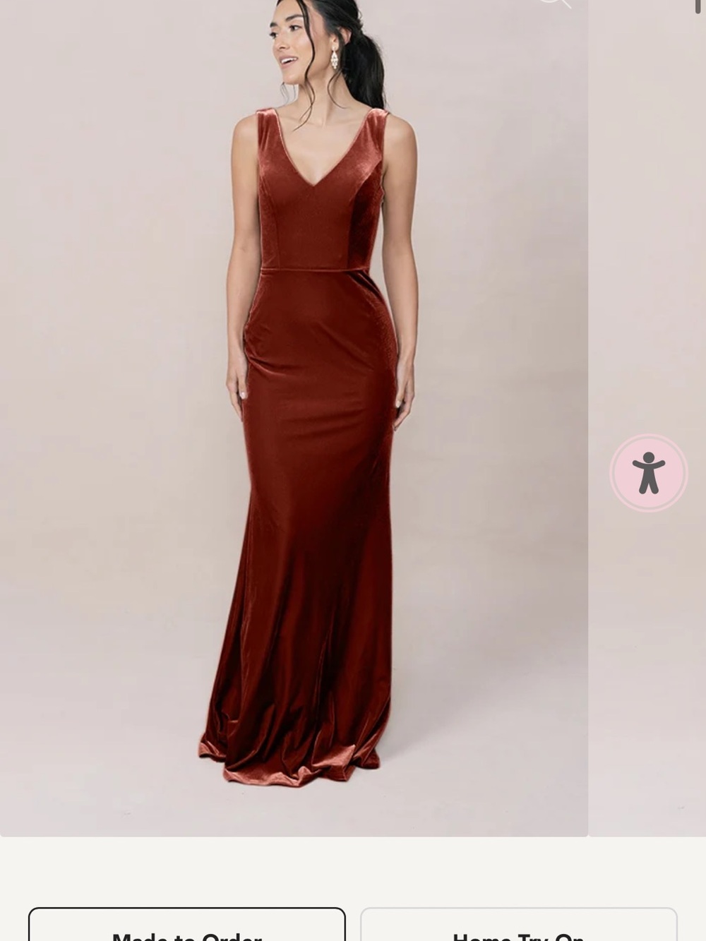 Revelry Dakota Terracotta Velvet V-Neck Maxi Gown